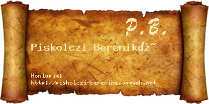 Piskolczi Bereniké névjegykártya